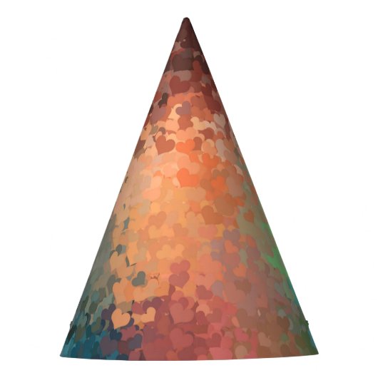 カスタムパーティーカラフルハートトレンディーテンプレート パーティーハット (正面)