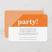 カスタムパーティークールはっきりした名orange 招待状 (正面/裏面)