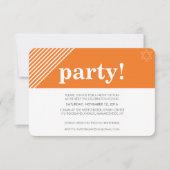 カスタムパーティークールはっきりした名orange 招待状 (正面)