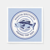 カスタムパーティーブルーバスフィッシュ スタンダードカクテルナプキン (正面)