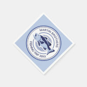 カスタムパーティーブルーバスフィッシュ スタンダードカクテルナプキン (角)