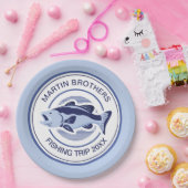 カスタムパーティーブルーバスフィッシュ ペーパープレート (パーティー)