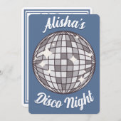カスタムパーティー招待状 - ディスコバースデーパーティー 招待状 (正面/裏面)