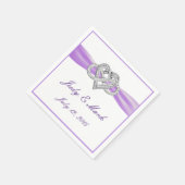 カスタムパープルインフィニティハート紙ナプキンス スタンダードカクテルナプキン (角)