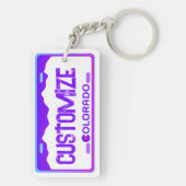 カスタムパープルコロラド免許プレートキーチェーン キーホルダー (裏面)