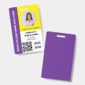 カスタムパープルスクールカレッジ大学生 バッジ (Front & Back)