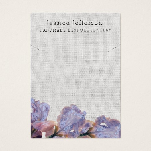 カスタムパープルフローライヤリングジュエリー表示カード (正面)