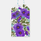 カスタムパープルフローラ結婚ズ・サンキュー ギフトタグ (裏面)