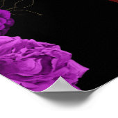 カスタムパープルフローラ結婚記念日ポスター ポスター (角)