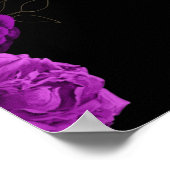 カスタムパープルフローラ結婚記念日ポスター ポスター (角)