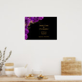 カスタムパープルフローラ結婚記念日ポスター ポスター (キッチン)