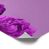 カスタムパープルフローラ結婚記念日ポスター ポスター (角)