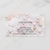 カスタムパールビモダンジネスパーソナライズされた ミニマル 名刺 (裏面)