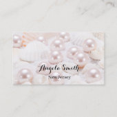 カスタムパールビモダンジネスパーソナライズされた ミニマル 名刺 (正面)