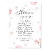 カスタムパール&プロセッコブライダルシャワー標識 テーブルナンバー (裏面)