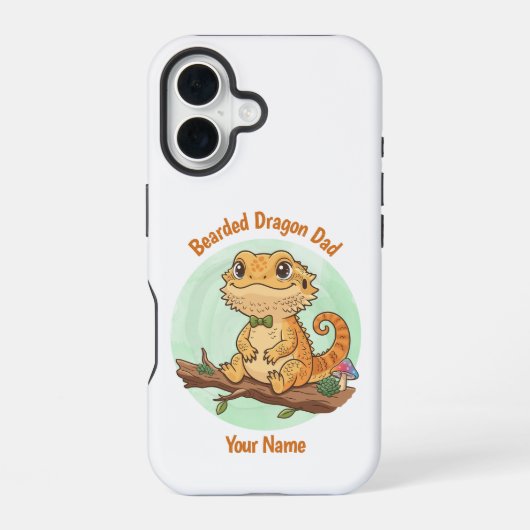 カスタムヒゲトカゲパパiPhoneケース iPhone 16ケース (裏面)