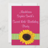 カスタムヒマワリスイート16誕生日招待状 招待状 (裏面)