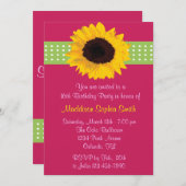 カスタムヒマワリスイート16誕生日招待状 招待状 (正面/裏面)