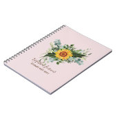 カスタムヒマワリ素朴スユーカリプタスリーフ ノートブック (左側)