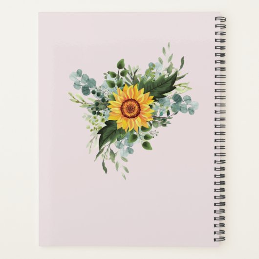 カスタムヒマワリ素朴スユーカリプタスリーフ プランナー手帳 (裏面)