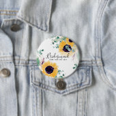 カスタムヒマワリ花嫁ギフト名追加日 缶バッジ (インサイチュ)