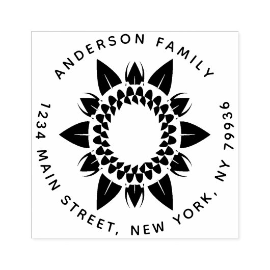 カスタムヒマワリ、自分の姓を作成 ラバースタンプ (インプリント)