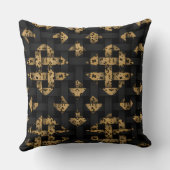 カスタムヒョウ黒格子織りダイヤモンドピロー クッション (裏面)