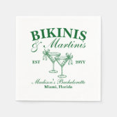 カスタムビキニとマティーニのバチェロレッテパーティー スタンダードカクテルナプキン (正面)