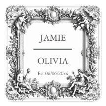 カスタムビクトリアンスクロールフレームナプキン結婚-