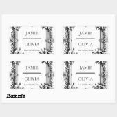 カスタムビクトリアンスクロールフレームナプキン結婚- 長方形シール (シート)