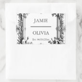 カスタムビクトリアンスクロールフレームナプキン結婚- 長方形シール (バッグ)