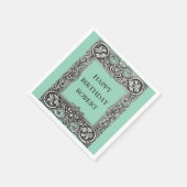 カスタムビクトリアンスクロールフレームナプキン – エレガント スタンダードカクテルナプキン (角)