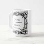 カスタムビクトリアンスクロールフレ結婚ーム コーヒーマグカップ (正面左)