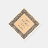 カスタムビクトリアンスクロール枠ナプキンエレガント桃 スタンダードカクテルナプキン (角)