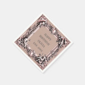 カスタムビクトリアンフレームナプキン – mocha mousse brown スタンダードカクテルナプキン (角)