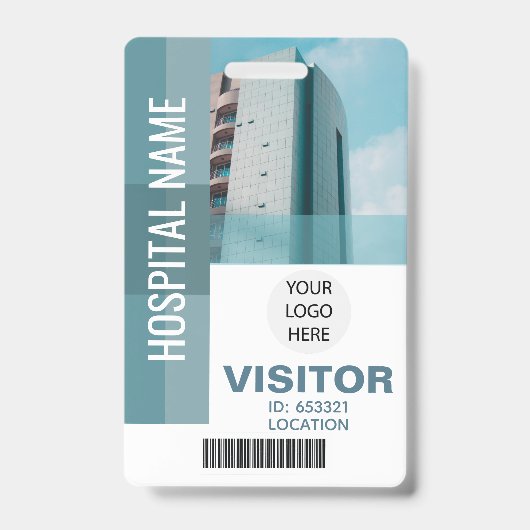 カスタムビジターバーコード、ロゴID バッジ (正面)