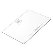 カスタムビジネスのロゴとカスタム文字 ノートパッド (アングル)