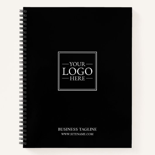 カスタムビジネスのロゴとカスタム文字 ノートブック (正面)
