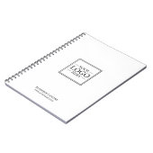 カスタムビジネスのロゴとカスタム文字 ノートブック (左側)