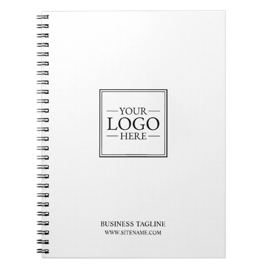 カスタムビジネスのロゴとカスタム文字 ノートブック (正面)