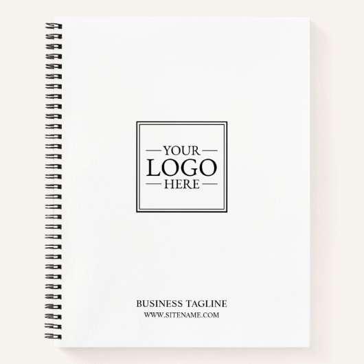 カスタムビジネスのロゴとカスタム文字 ノートブック (正面)