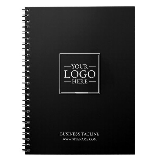 カスタムビジネスのロゴとカスタム文字 ノートブック (正面)