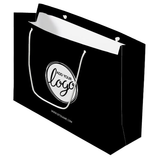 カスタムビジネスのロゴとカスタム文字 ラージペーパーバッグ (正面アングル)