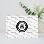 カスタムビジネスのロゴとメッセージ サンキューカード (スタンド正面)