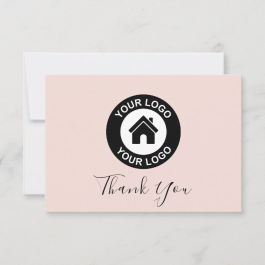 カスタムビジネスのロゴとメッセージ サンキューカード (正面)