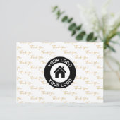 カスタムビジネスのロゴとメッセージ サンキューカード (スタンド正面)