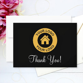 カスタムビジネスのロゴとメッセージ サンキューカード