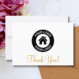カスタムビジネスのロゴとメッセージ サンキューカード