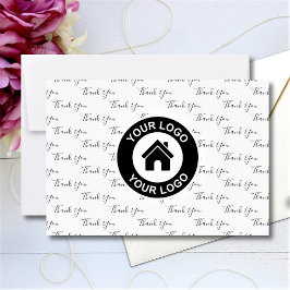 カスタムビジネスのロゴとメッセージ サンキューカード