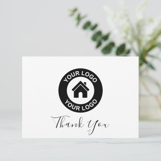 カスタムビジネスのロゴとメッセージ サンキューカード (スタンド正面)